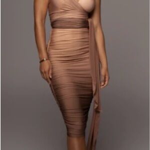 Elegant Brown Wrap Dress